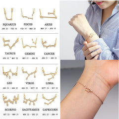 QIAMNI 12 Star Zodiac Signs Constellation Horoscope Crystal Astrology Galaxy Bracelet Bangle Jewelry Birthday Friendship Gift